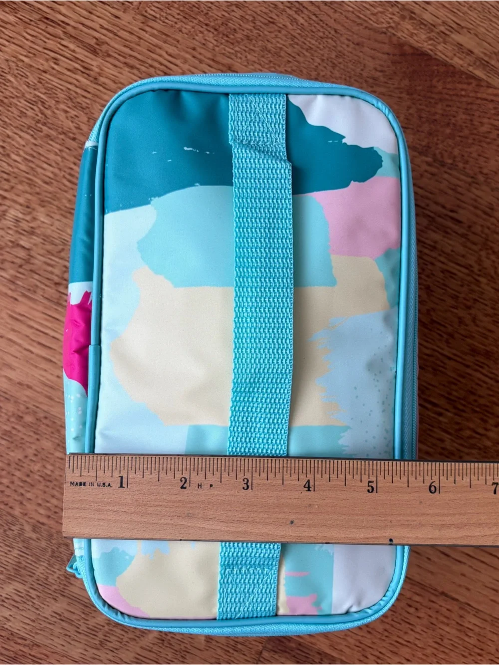 Thirty-One Glamour Case Painted Streaks Abstract Pastel Travel Cosmetic Bag NWOT